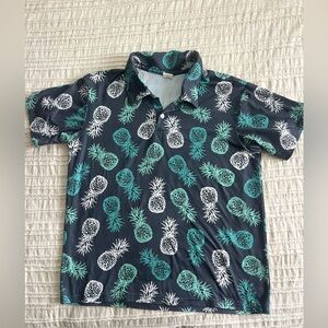 Palmwave Hawaii Pineapple Print Polo Shirt- size youth 12
